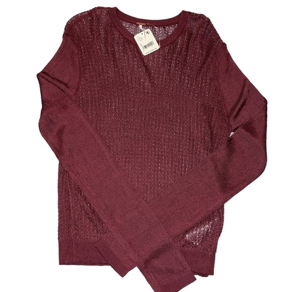 NWT FREE PEOPLE Crew Pullover, Raw Garnet - Picture 4 of 7